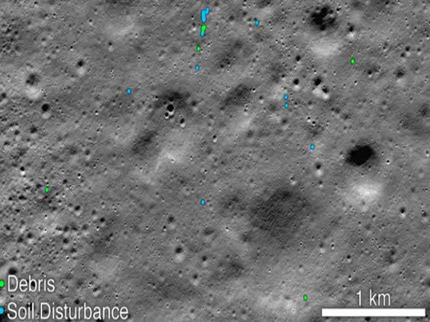 NASA ने खोज निकाला चंद्रयान-2 के 'विक्रम लैंडर' का मलबा, जारी की तस्वीर