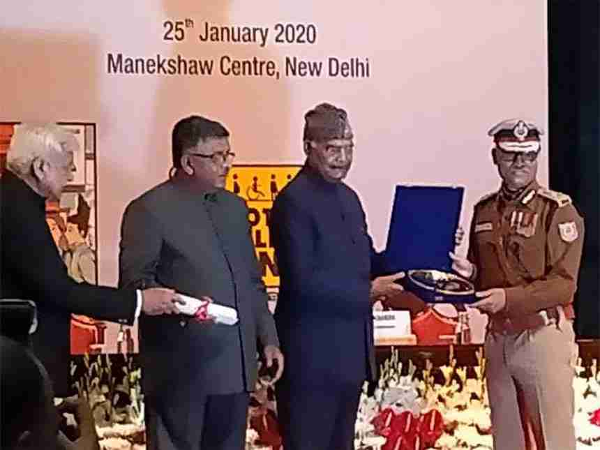 President Ram Nath Kovind honored IPS ML Meena on National Voters' Day