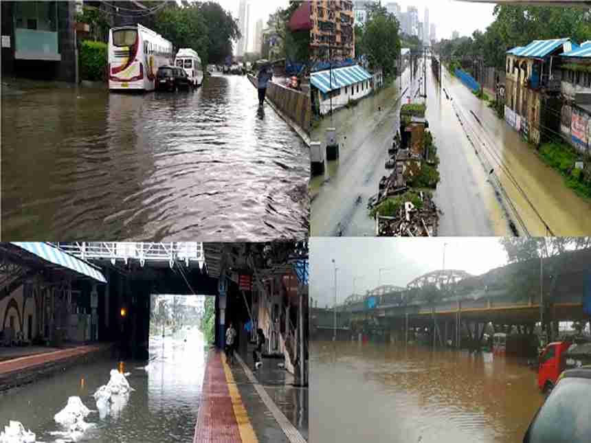 Mumbai Rains  : मुसळधार पावसाने मुंबईत पाणी साचले, लोकल-रस्ते वाहतूक ठप्प